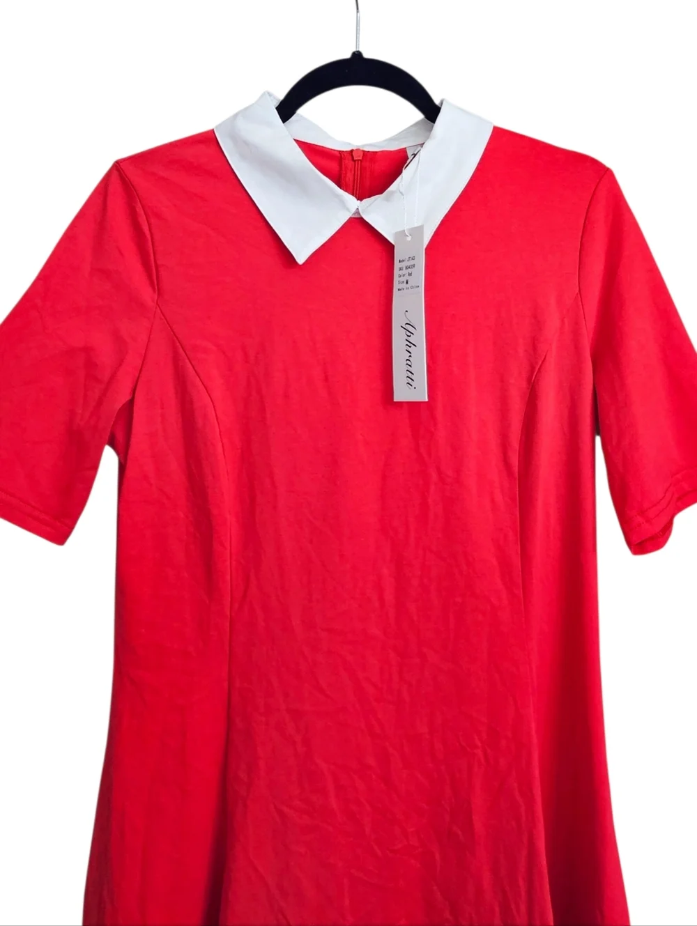 Aphratti Red Little Orphan Annie Dress Costume with Collar Size Medium - Picture 2 of 5